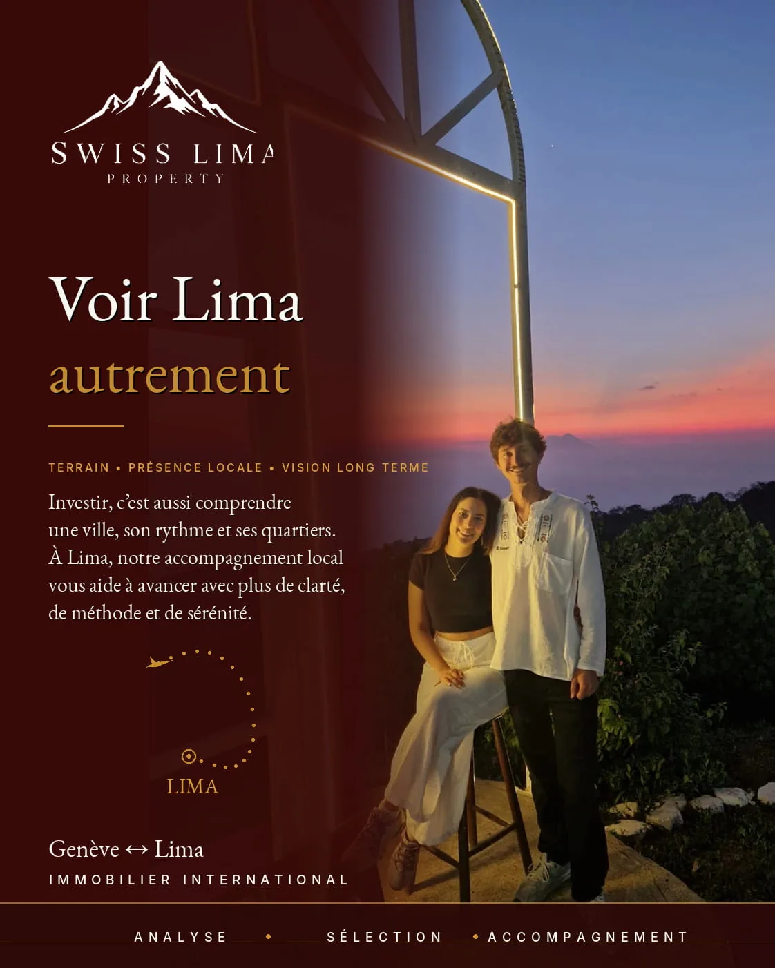 Adriana et Martin, les fondateurs de Swiss Lima Property