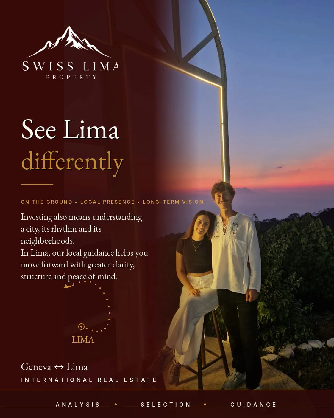 Adriana and Martin, the founders of Swiss Lima Property
