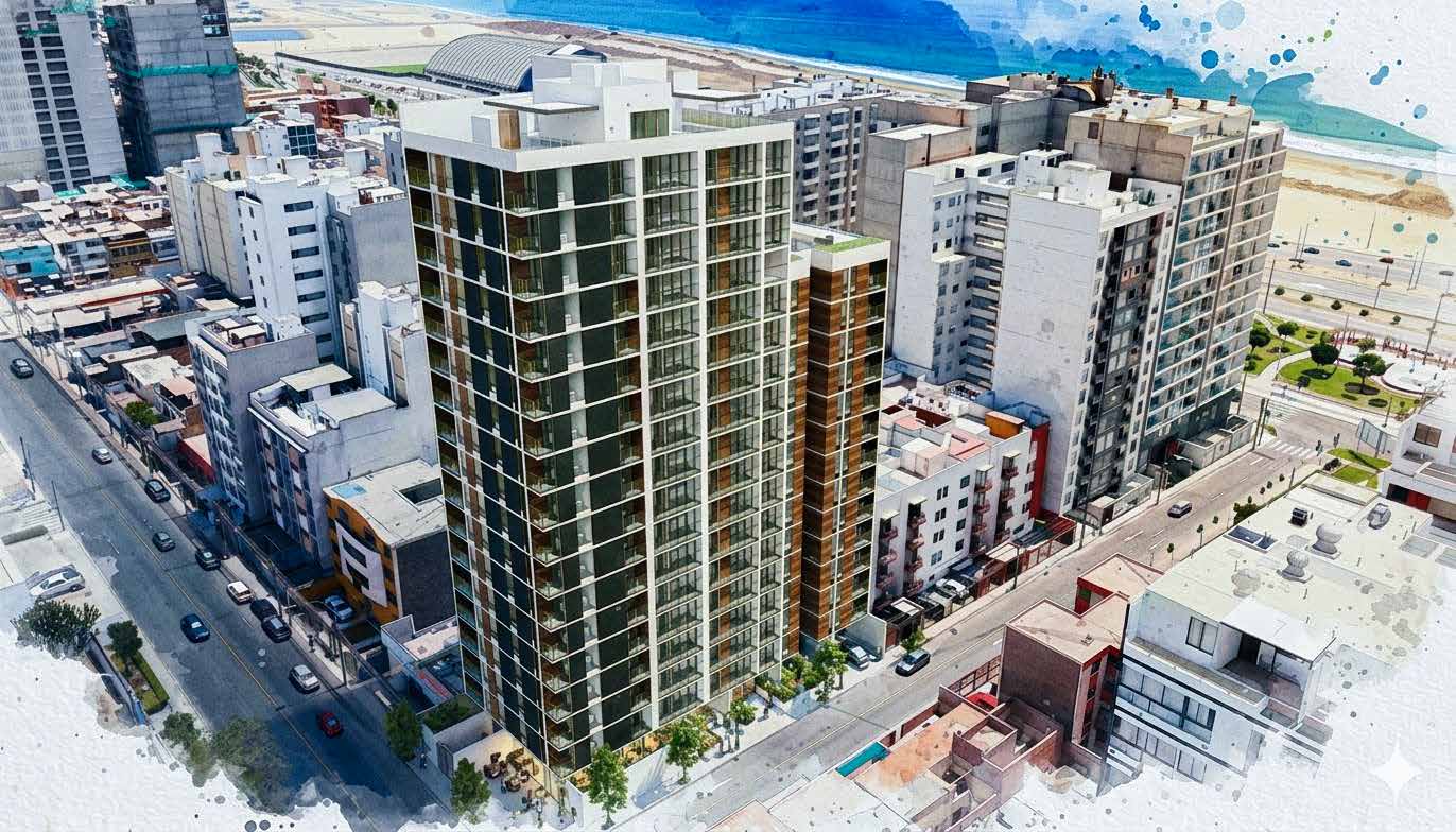 Vista aérea de Residencial Sparta en San Miguel, cerca de la Costa Verde y del Pacífico