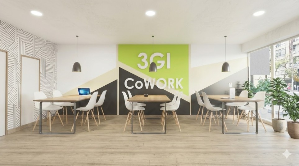 Rendu de l'espace coworking de Residencial Sparta