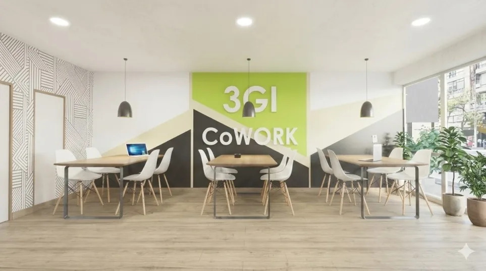 Rendu de l'espace coworking 3GI de Residencial Sparta