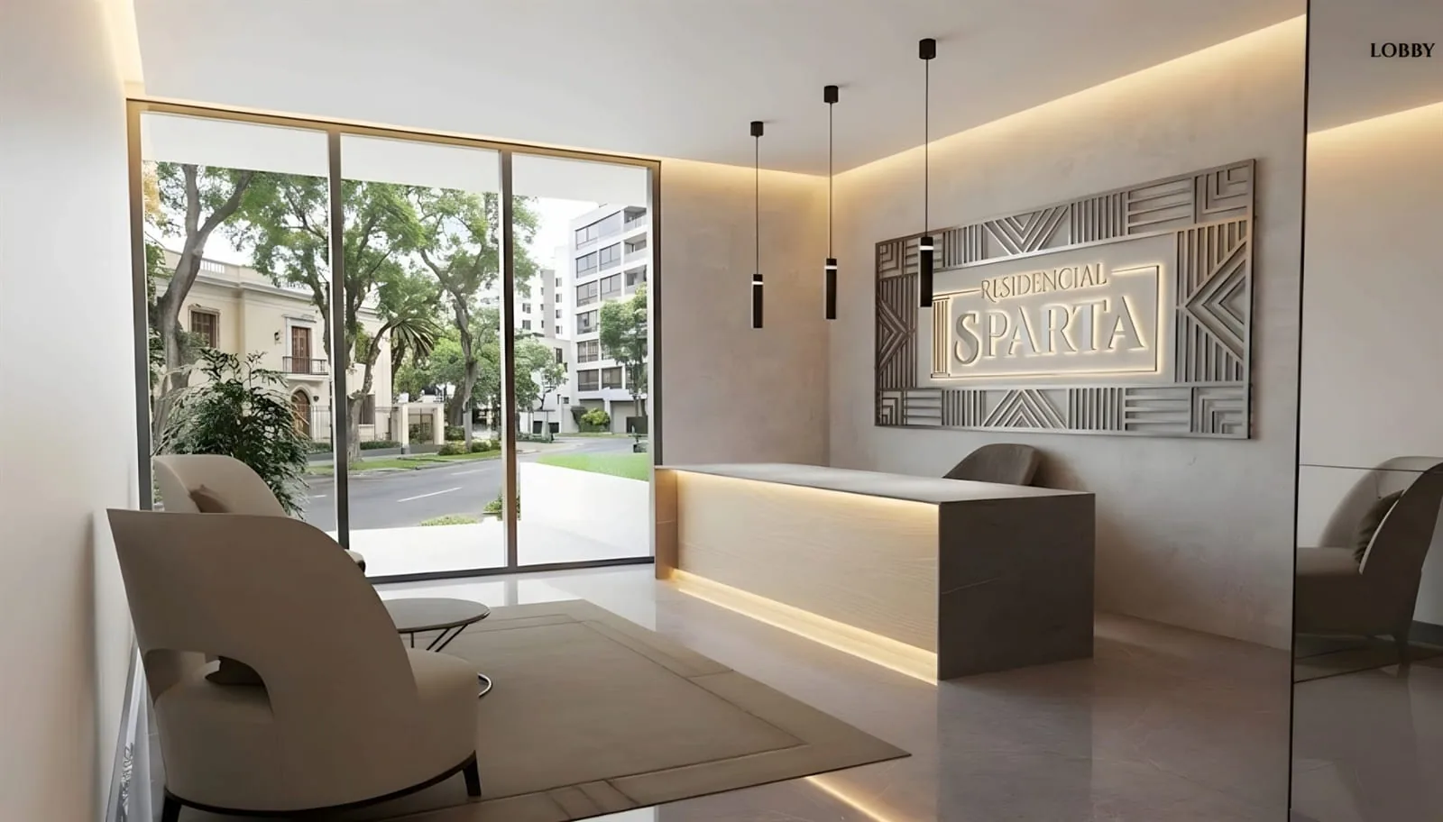 Rendu du lobby de Residencial Sparta