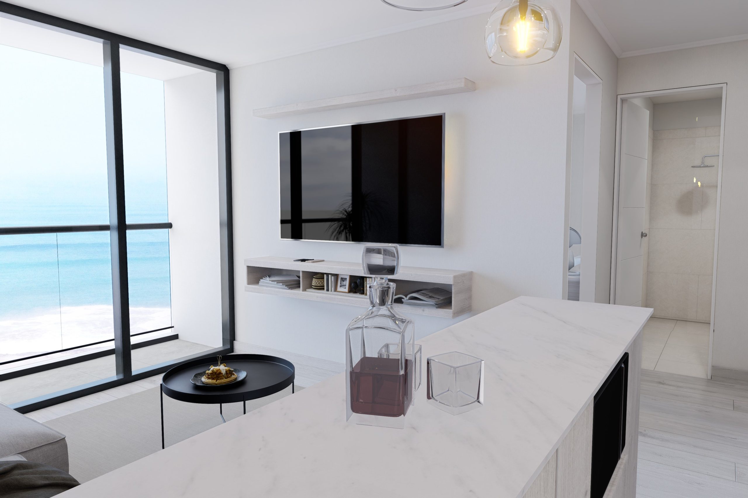 Rendu d'un séjour ouvert, Residencial Sparta