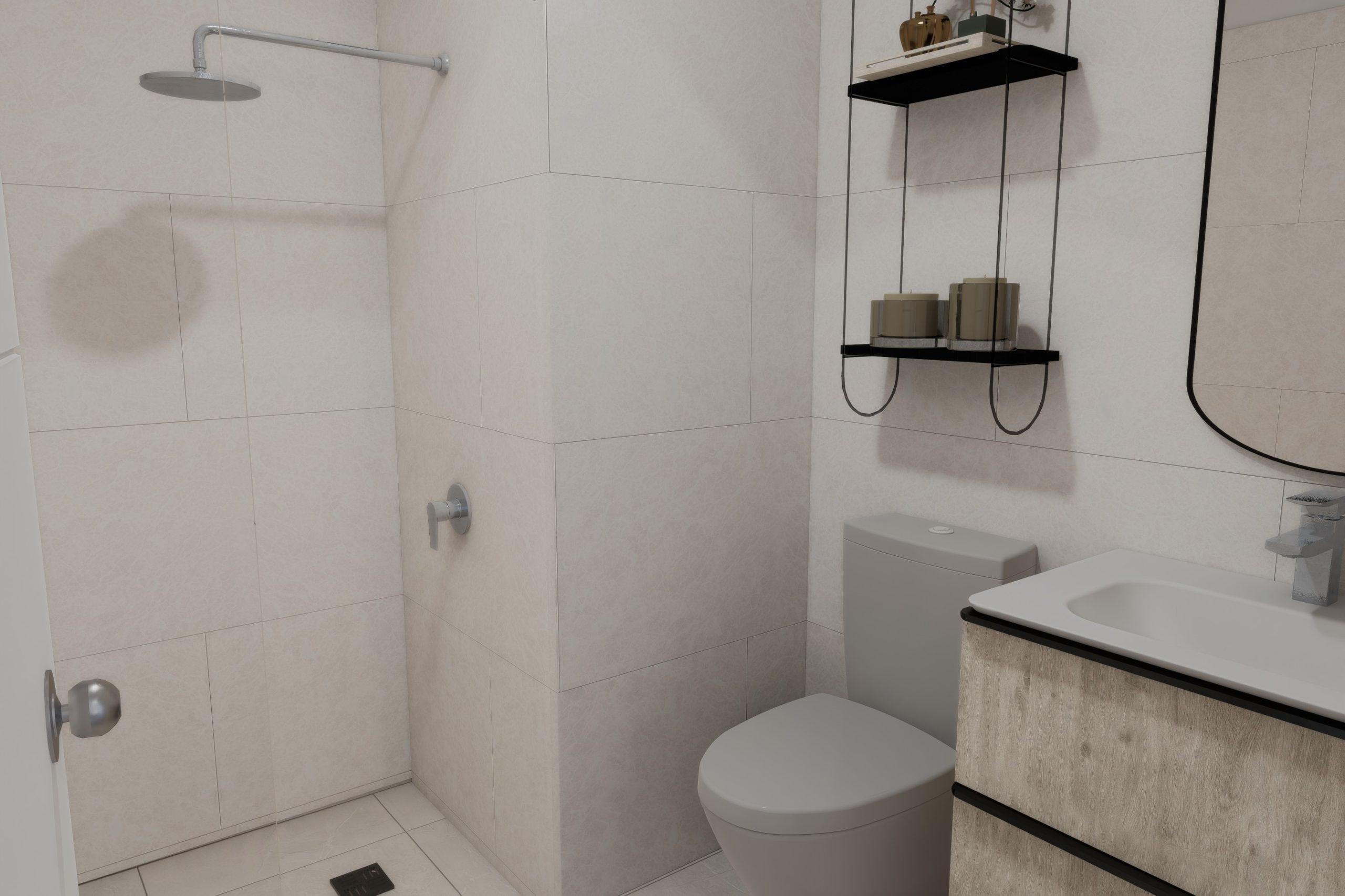 Rendu d'une salle de bain de Residencial Sparta
