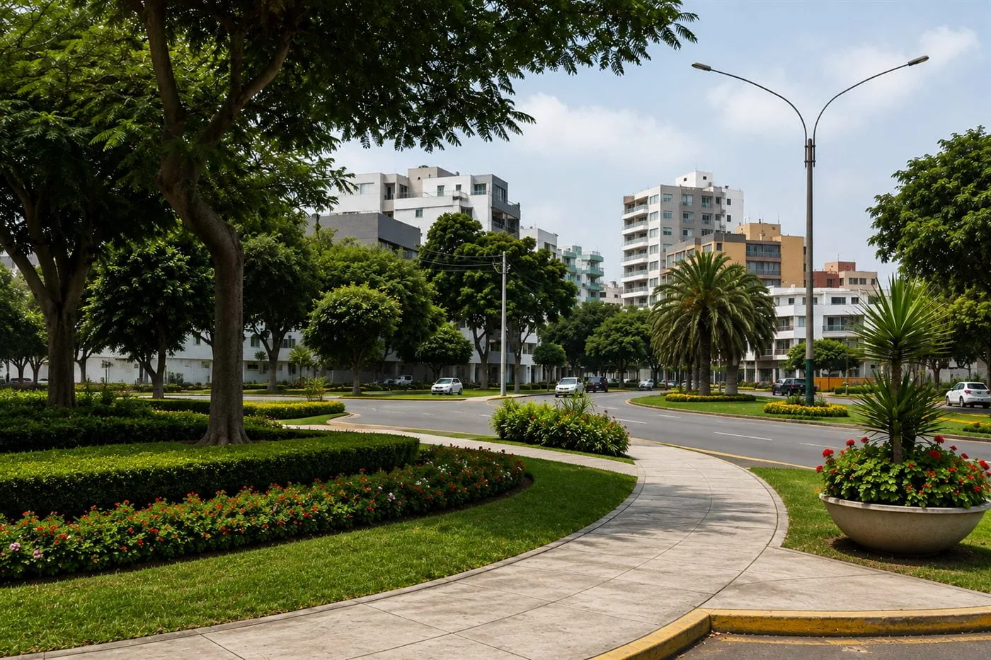 Quartier de Santiago de Surco à Lima, grands parcs et vie de famille